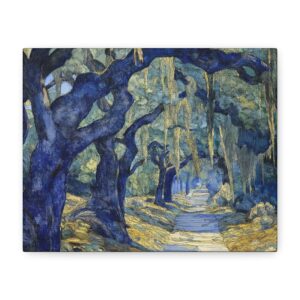 Savannah Georgia Live Oaks and Spanish Moss Landscape - Matte Canvas Wall Art