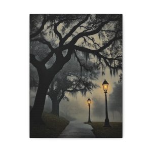Savannah Live Oak Trees Canvas Art Print - 8 sizes available